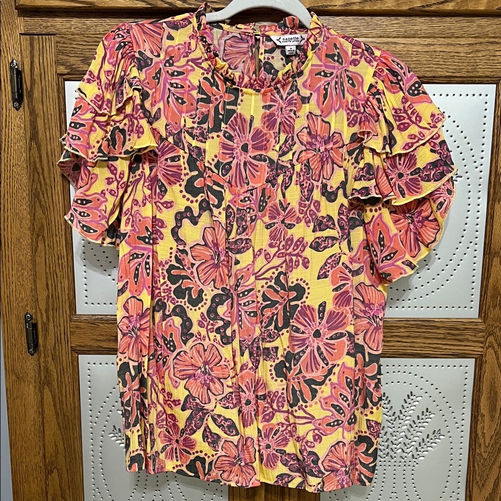 Nanette Lenore Floral Ruffle Blouse